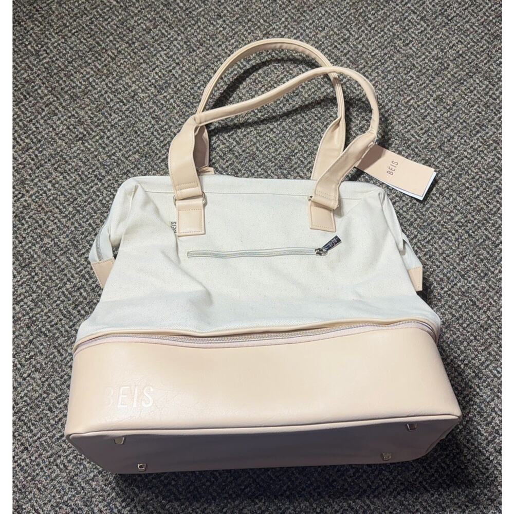 BEIS The Convertible Mini Weekender Duffle Bag in Beige New With Tags